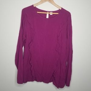 Old Navy Long Sleeve Ruffle Blouse